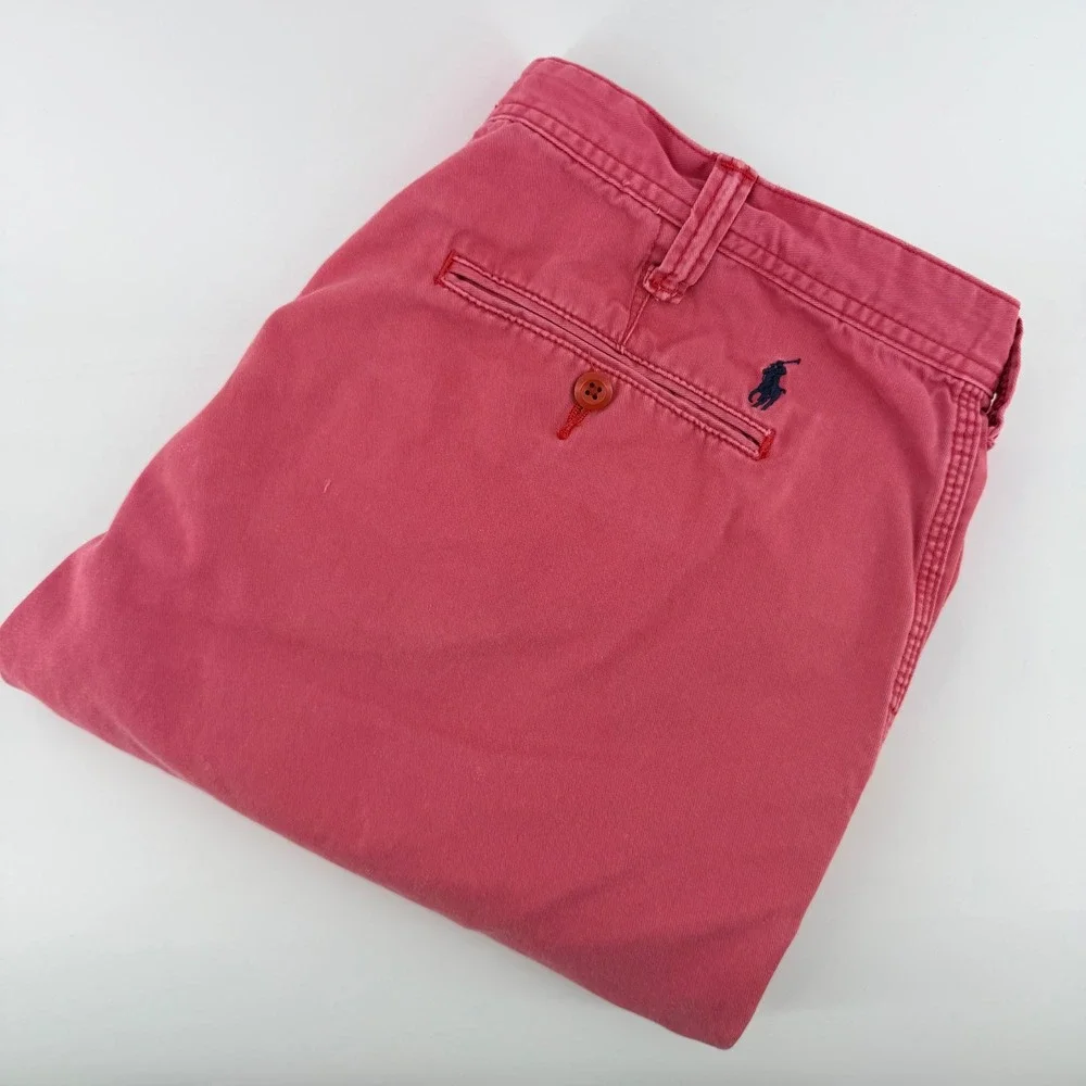 Polo Ralph Lauren Relaxed Fit Chino Shorts 40 Salmon Pink Coral Cotton Preppy